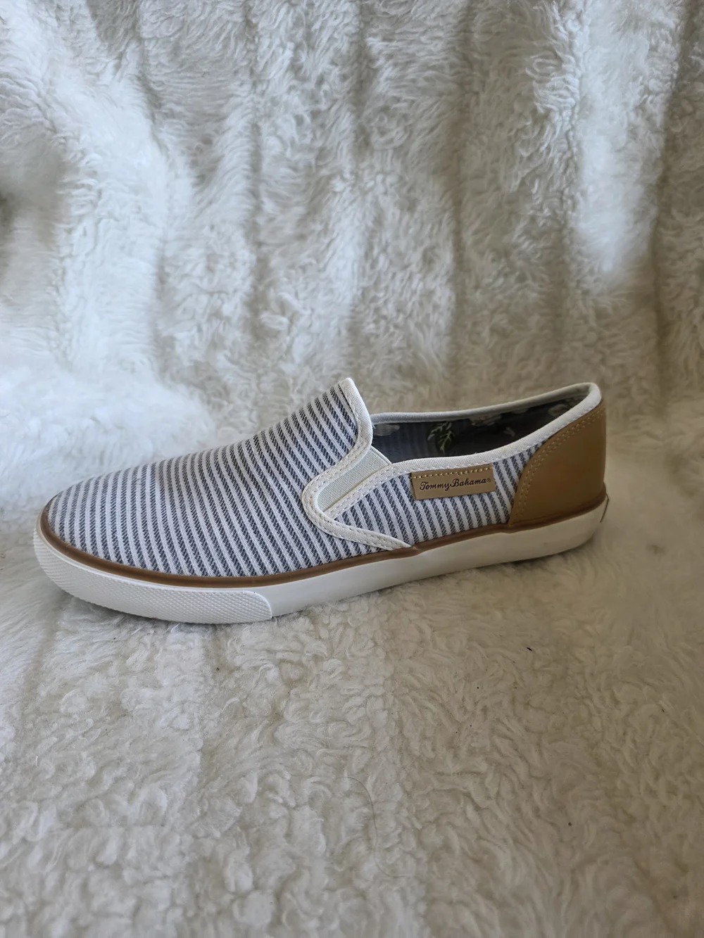 Tommy Bahama Men's Blue Stripe Slip-On Sneaker